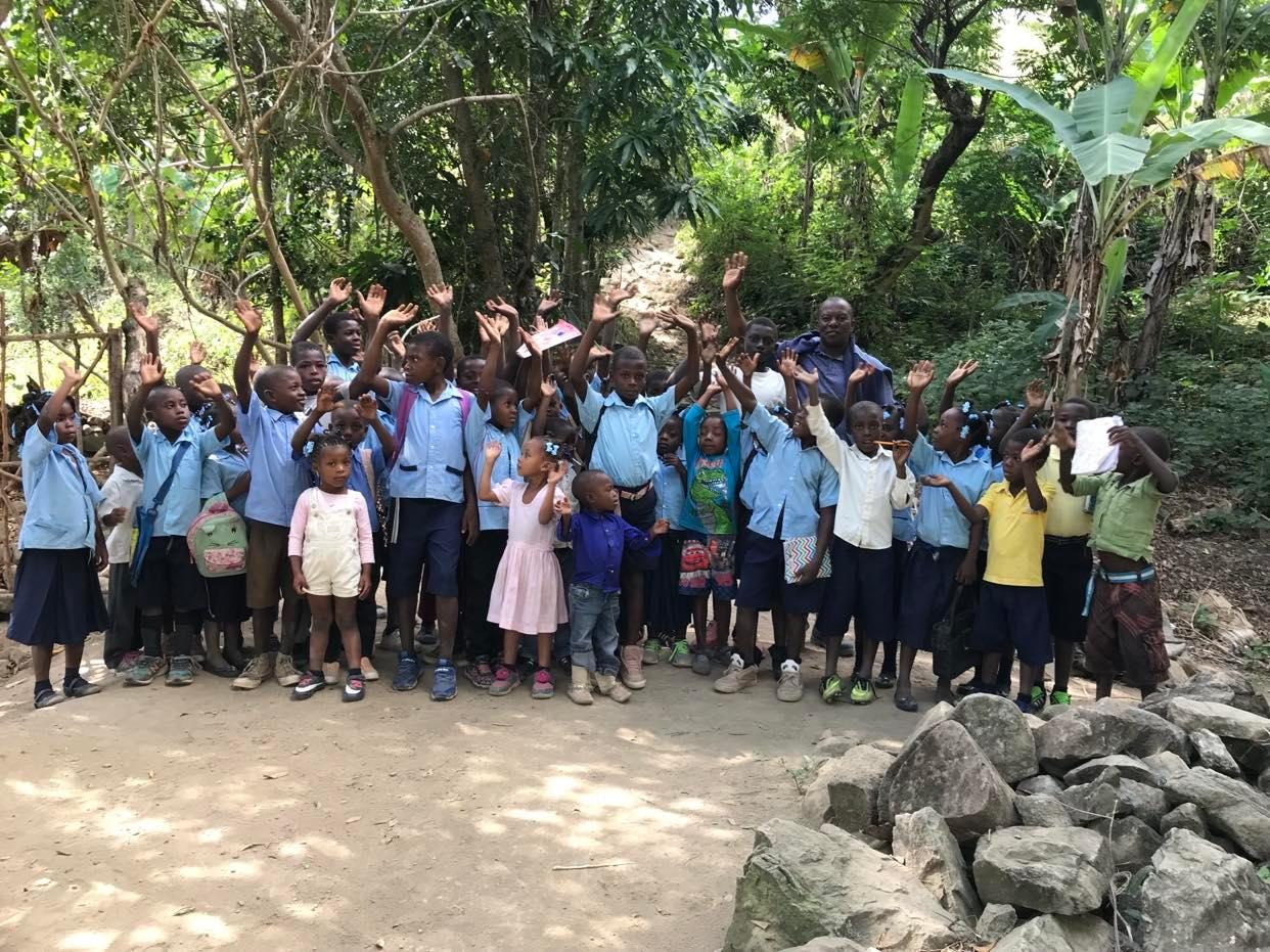 Students in school uniforms in Haiti